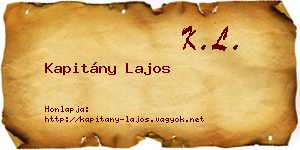 Kapitány Lajos névjegykártya