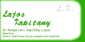 lajos kapitany business card