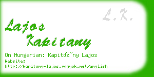 lajos kapitany business card